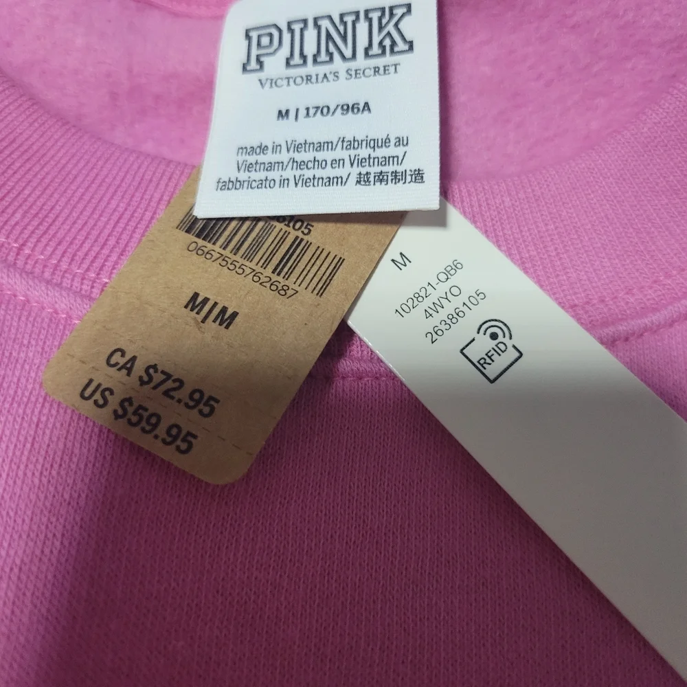 VS PINK Varsity Crewneck Sweatshirt with Glitter Logo - Picture 7 of 9